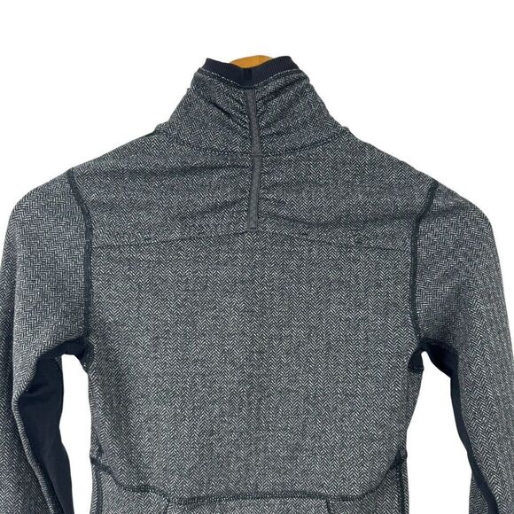 Lululemon Size 2 Base Runner 1/2 Zip Heathered Herringbone Black Running Top - Picture 13 of 16